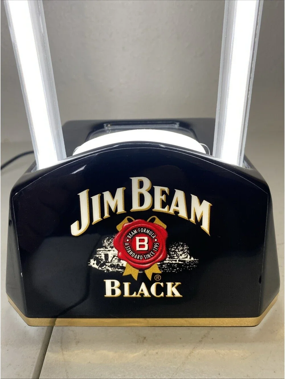 Personalized Jim Beam Black Logo Bar Sign Mancave Whisky Bottle Shape Light